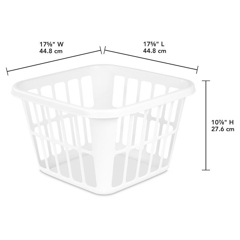 slide 6 of 6, 1.25bu Laundry Basket White - Brightroom™: Plastic Clothes Hamper with Built-In Handles, Medium Size, Portable Storage, 1 ct