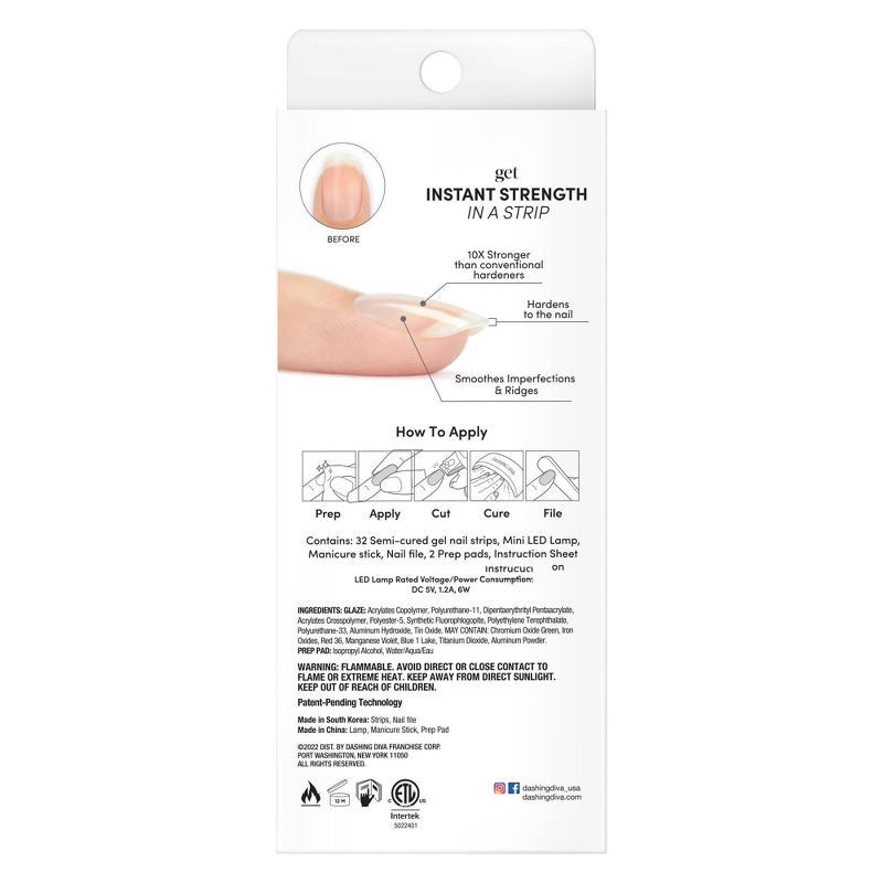 slide 8 of 9, Dashing Diva Glaze Semi-Cured Gel Nail Polish Strips Starter Kit - Clear - 32ct, 32 ct