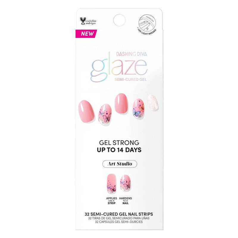 slide 1 of 1, Dashing Diva Glaze Nail Art - Butterfly Whisper - 32ct, 32 ct