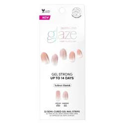 Dashing Diva Glaze Semi-Cured Gel Nail Polish Strips - Velvet Blush - 32ct