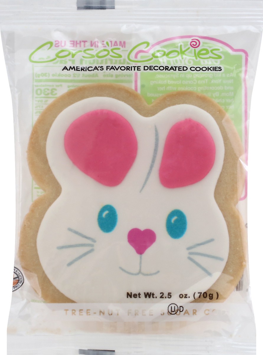 slide 1 of 11, Corso's Cookies Decorated Cookie Shortbread Bunny Cookie, 2.5 oz