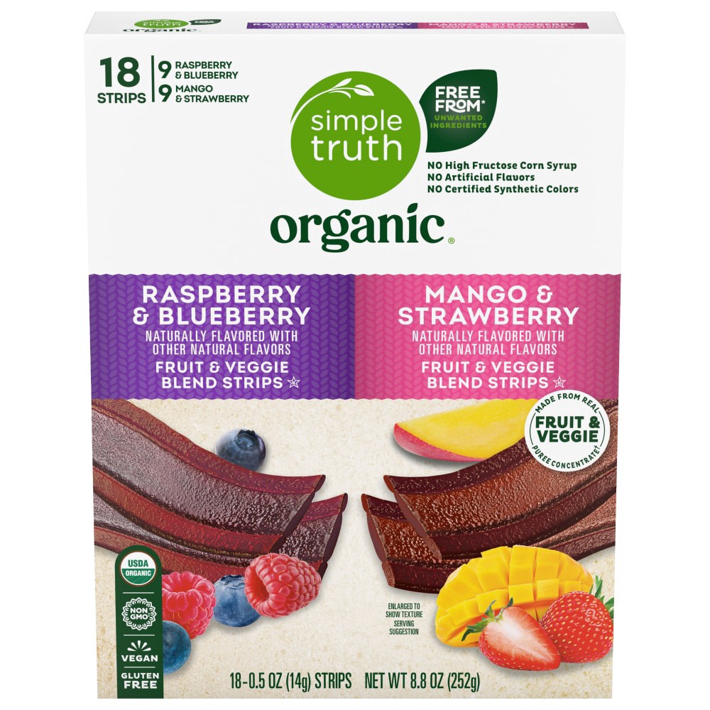 slide 2 of 3, Simple Truth Organic Fruit Strip Variety Pack, 18 ct