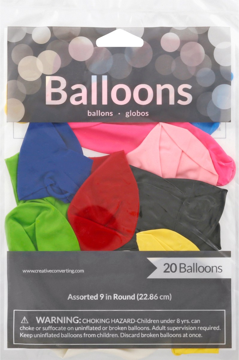 slide 6 of 9, Creative Converting Assorted Round Balloons, 20 ct