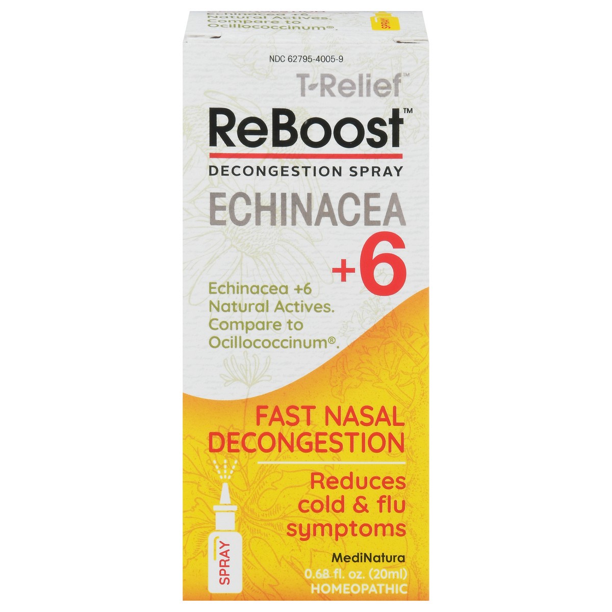 slide 13 of 13, ReBoost T-Relief Echinacea +6 Decongestion Spray 0.68 fl oz, 0.68 fl oz