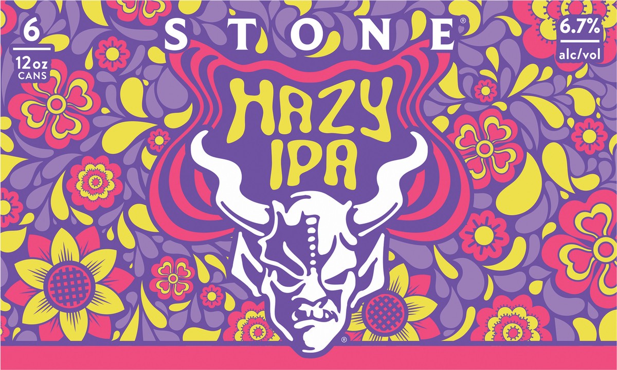 slide 3 of 4, Stone Hazy IPA Beer 6 - 12 oz Cans, 6 ct; 12 oz