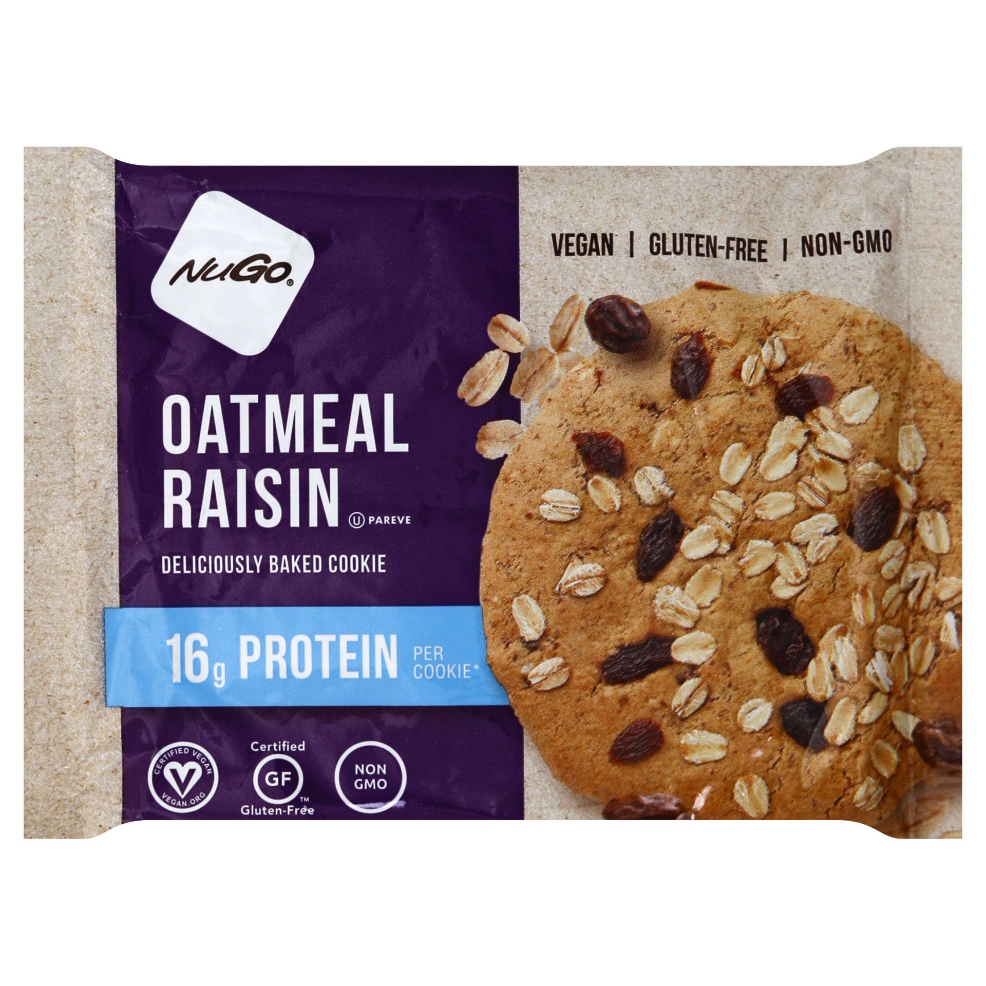 slide 1 of 6, NuGo Oatmeal Raisin Protein Cookie, 3.5 oz