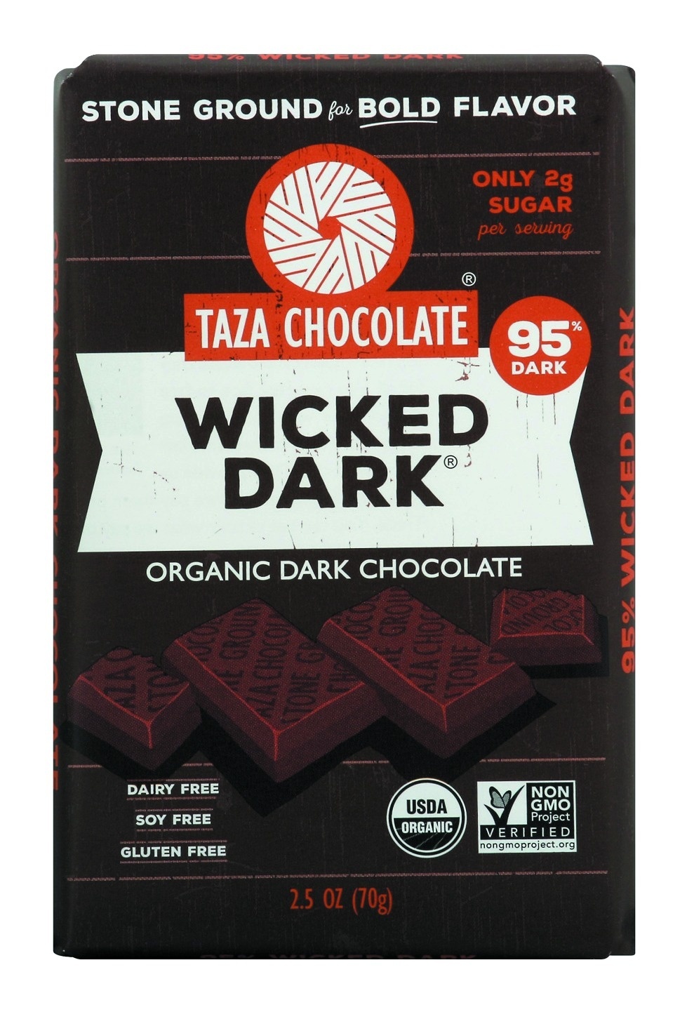 slide 1 of 1, Taza Chocolates Bar Chocolate Amaze Wicked Dark Organic, 2.5 oz