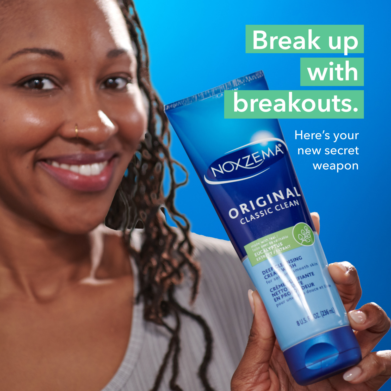 slide 4 of 8, Noxzema Deep Cleansing Cream For healthy-looking and soft skin Original Face Cleanser Face Wash Removes Dirt, Makeup and Oil, 236 ml