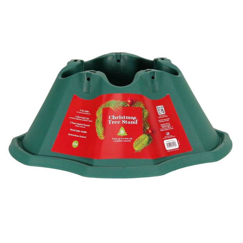 slide 2 of 4, Panacea Products Panacea Green Plastic Christmas Tree Stand up to 8ft: Indoor Use, 55 lb Capacity, 19.75" Depth, 19.25" Width, 8 ft, 55 lb