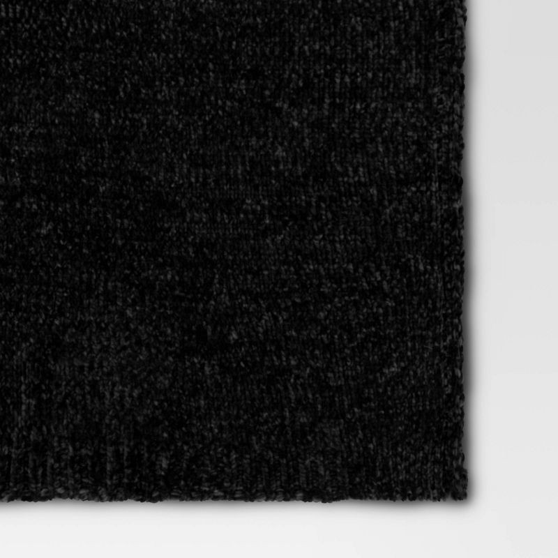 slide 4 of 5, Shiny Chenille Throw Blanket Black - Threshold™: Sensory Friendly, Machine Washable, 50x60" Polyester, 1 ct