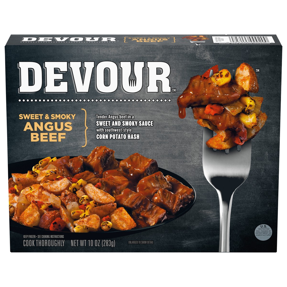 slide 1 of 9, DEVOUR Sweet & Smoky Angus Beef 10 oz, 10 oz