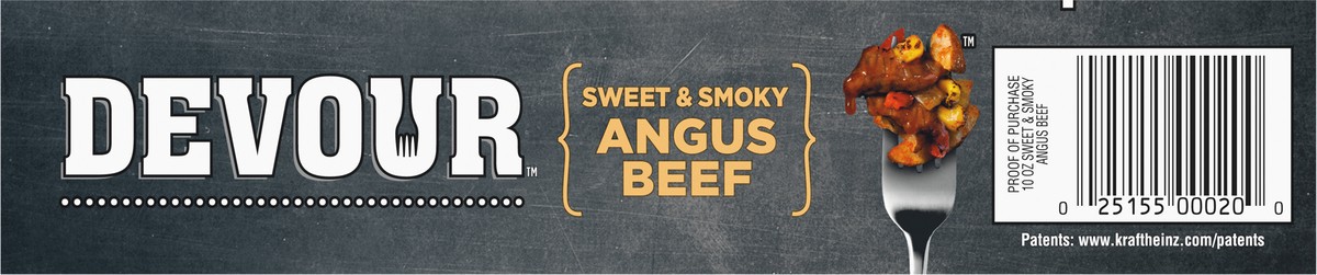 slide 7 of 9, DEVOUR Sweet & Smoky Angus Beef with Southwest Style Corn Potato Hash Frozen Meal, 10 oz Box, 10 oz