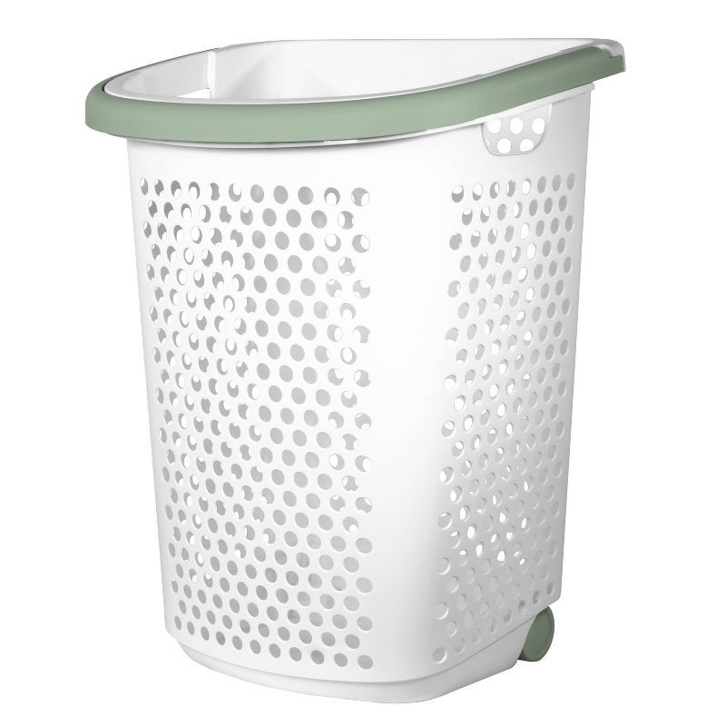 slide 1 of 6, Home Logic Rolling Laundry Hamper White, 1 ct