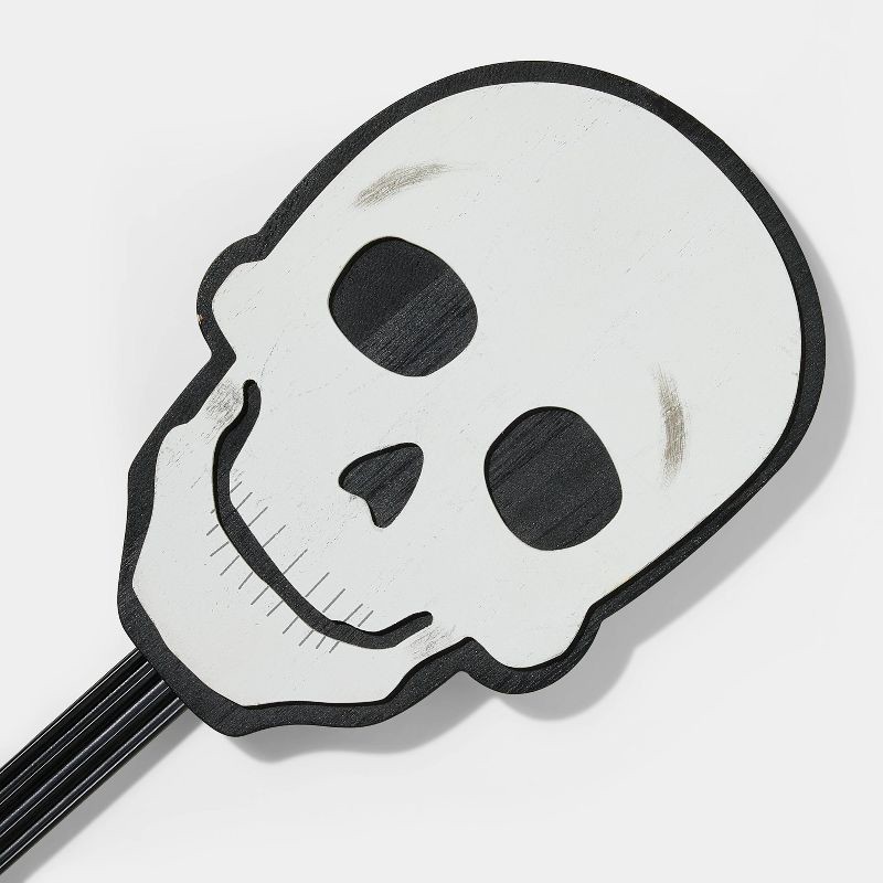 slide 2 of 3, Wood Skull Halloween Decorative Yard Stake - Hyde & EEK! Boutique, 1 ct