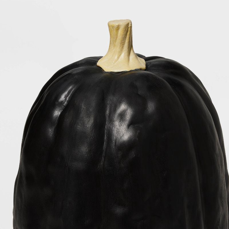 slide 3 of 3, Falloween Large Black Sheltered Porch Pumpkin Halloween Decorative Sculpture - Hyde & EEK! Boutique™: Indoor/Outdoor Use, 1 ct