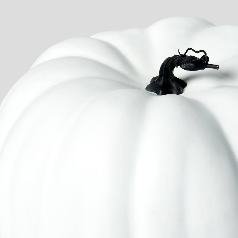 slide 3 of 3, 14" Painted Pumpkin Warm White Halloween Decorative Sculpture - Hyde & EEK! Boutique, 1 ct