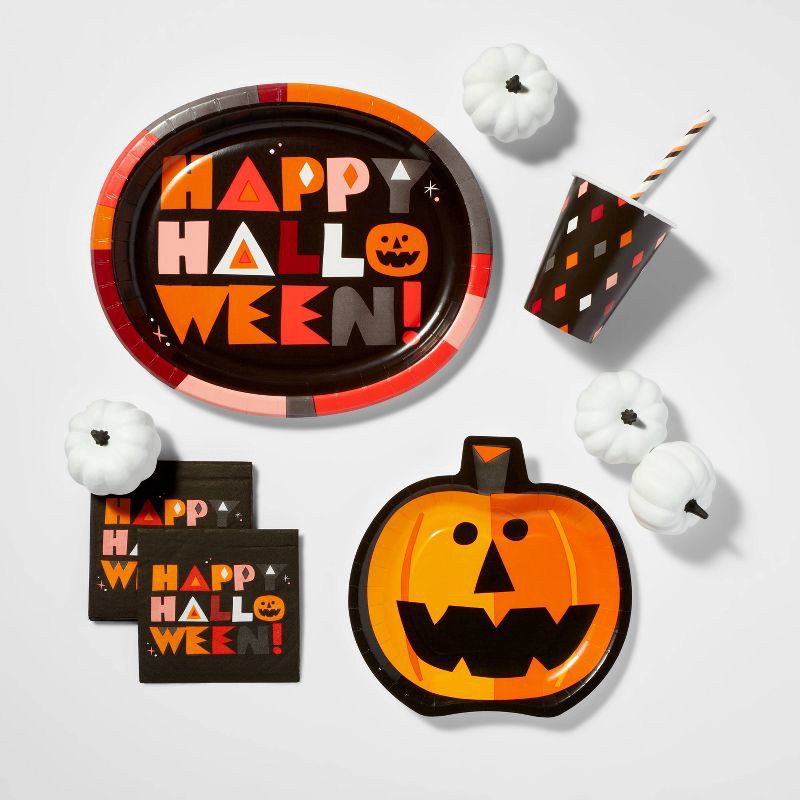 slide 2 of 3, 10ct Disposable Happy Halloween Oval Dinner Plates - Hyde & EEK! Boutique, 10 ct