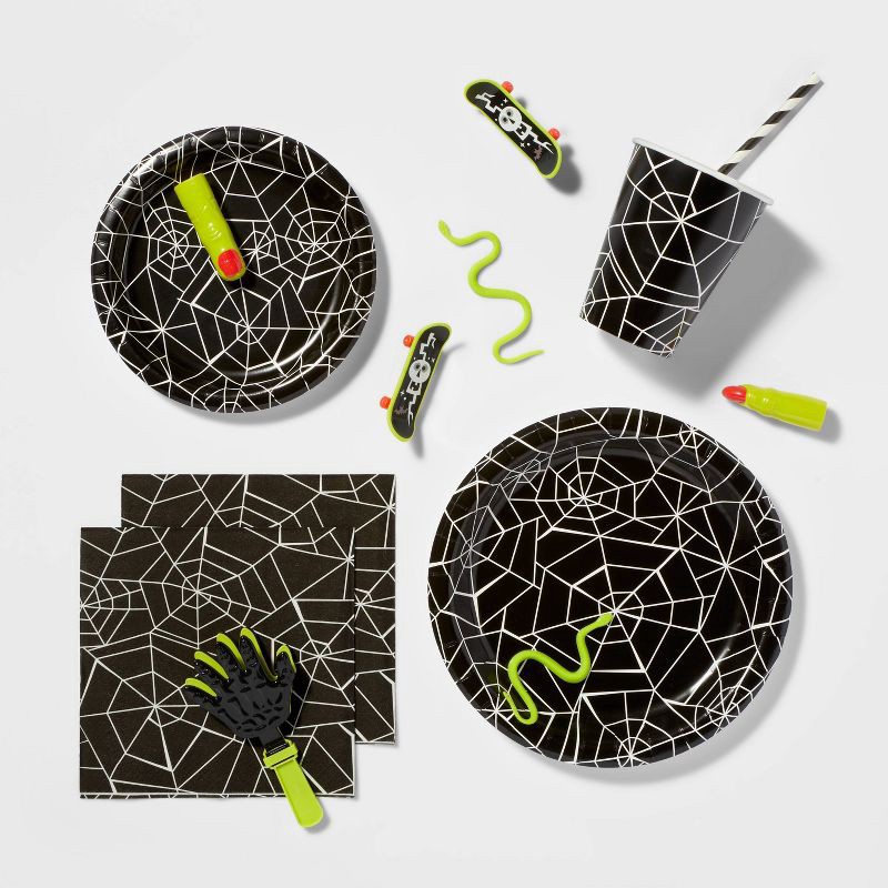 slide 2 of 3, Spiderweb Halloween Disposable Cups Black 12oz/10ct Black, 10 ct; 12 oz