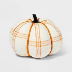 Harvest Plaid Pumpkin Medium Orange and Cream - Hyde & EEK! Boutique