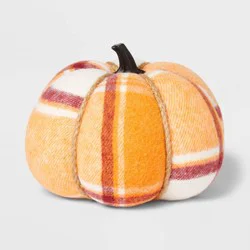 Harvest Plaid Pumpkin Medium Orange/Burgundy/Cream - Hyde & EEK! Boutique