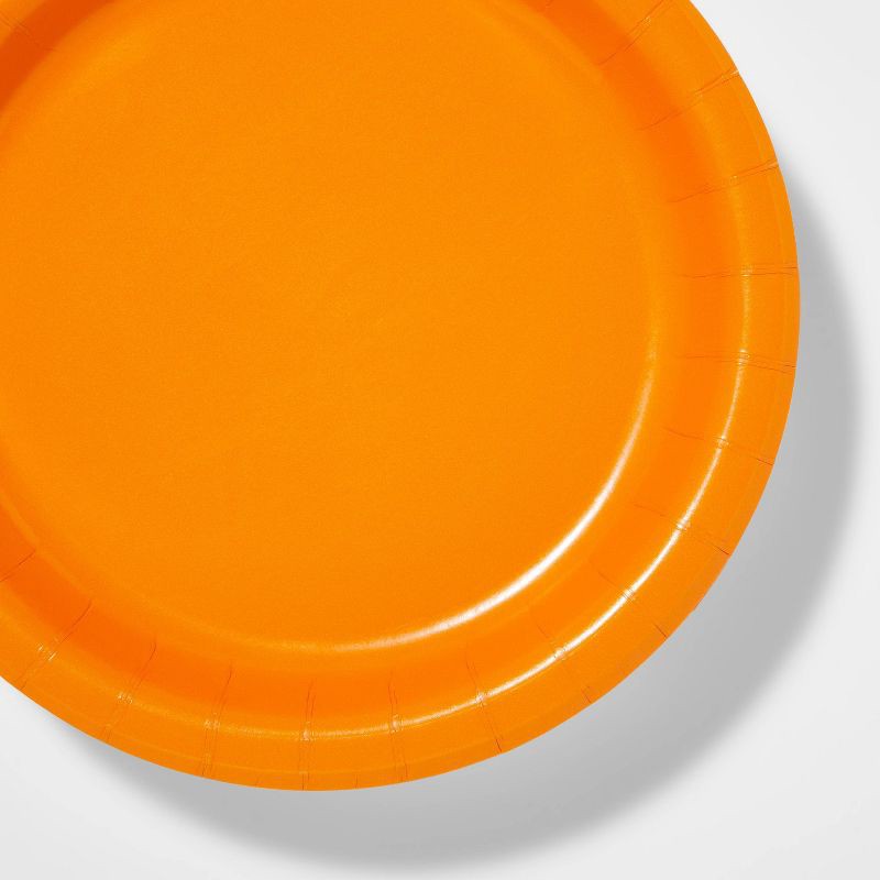 slide 3 of 3, 30ct Disposable Solid Orange Halloween Dinner Plates - Hyde & EEK! Boutique, 30 ct