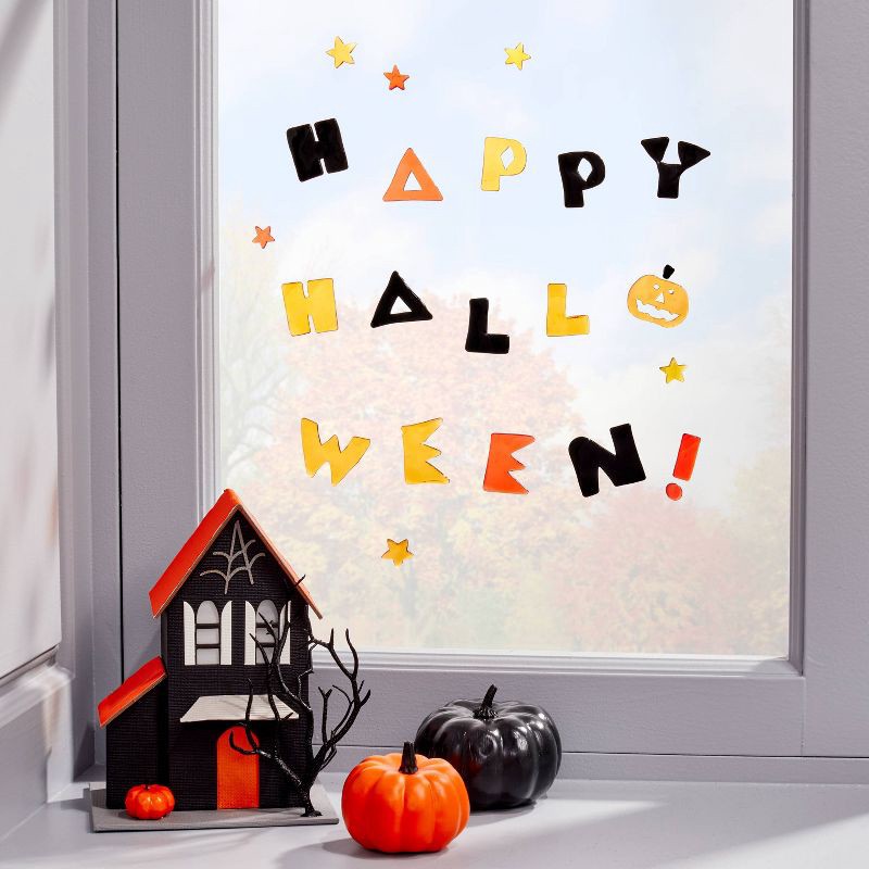 slide 2 of 3, Happy Halloween Gel Window Clings - Hyde & EEK! Boutique, 1 ct