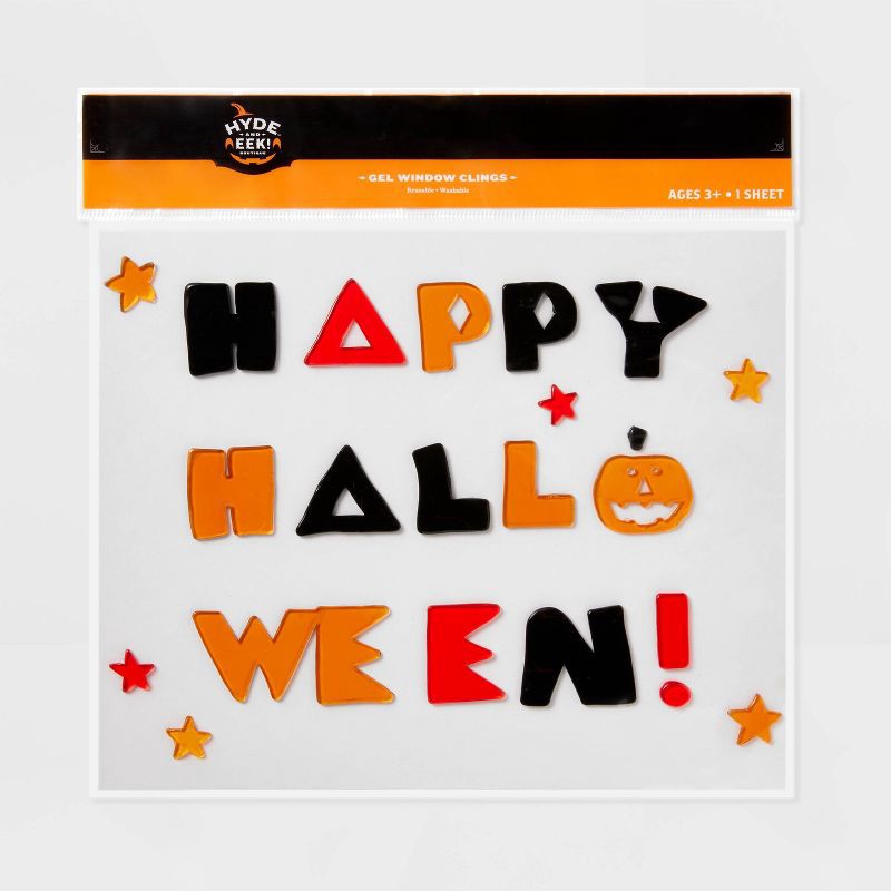 slide 3 of 3, Happy Halloween Gel Window Clings - Hyde & EEK! Boutique, 1 ct
