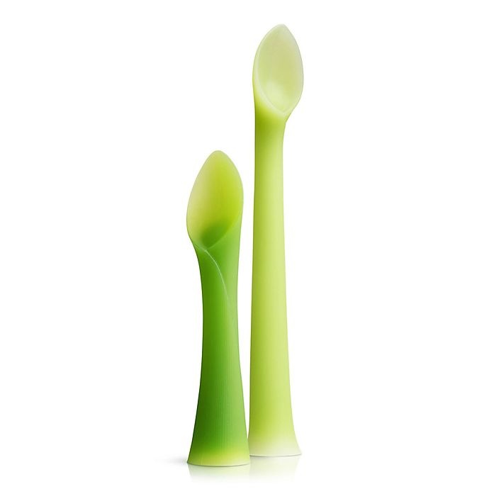 slide 1 of 5, Olababy Feeding and Training Spoon Set - Green, 2 ct