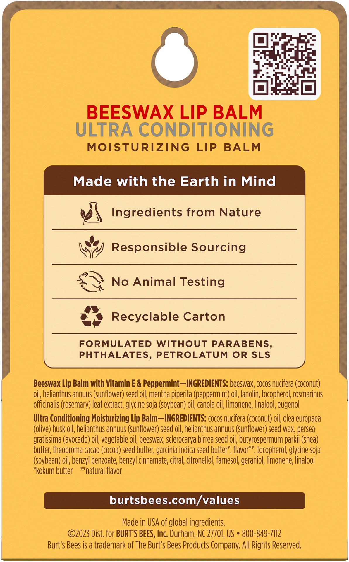 slide 2 of 5, Burt's Bees Ultra Conditioning Beeswax Lip Balm 4 - 4.25 g, 4 ct