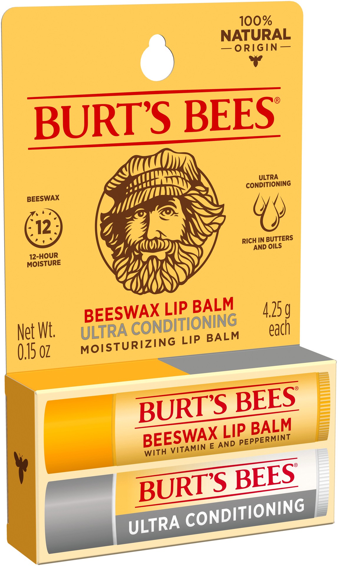 slide 5 of 5, Burt's Bees Ultra Conditioning Beeswax Lip Balm 4 - 4.25 g, 4 ct