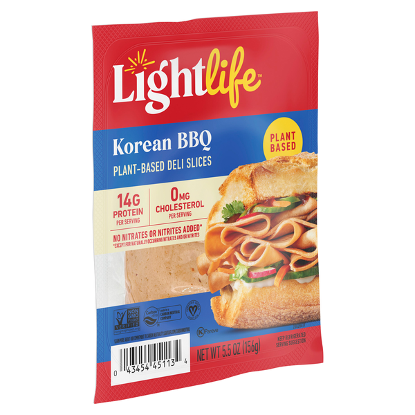 slide 1 of 1, Lightlife Korean BBQ Deli Slices, 5.5 oz, 5.5 oz