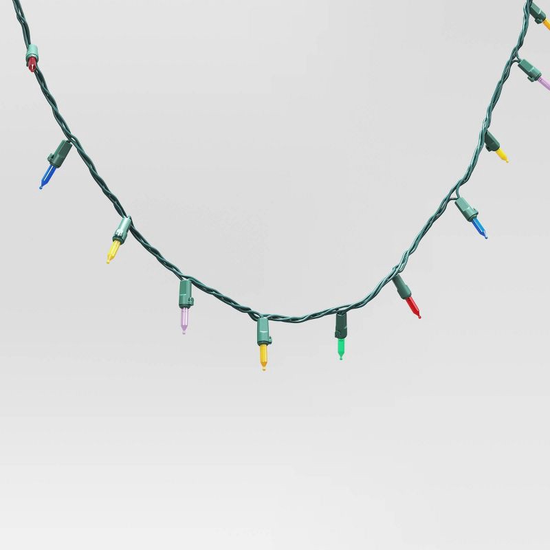 slide 3 of 4, 100ct LED Indoor Outdoor Smooth Mini Christmas String Lights Multicolor with Green Wire - Wondershop™: UL Listed, Electric Powered, 100 ct