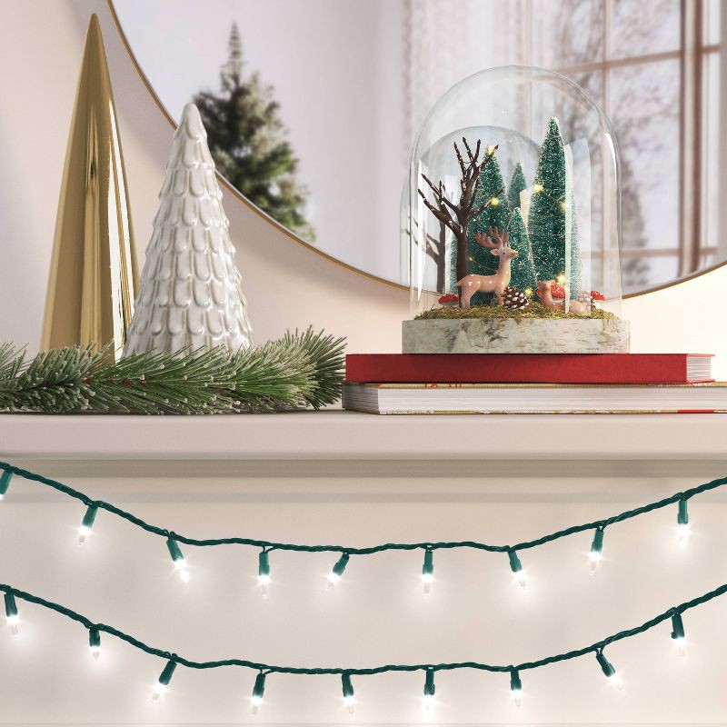 slide 2 of 4, 100ct LED Smooth Mini Christmas String Lights Warm White with Green Wire - Wondershop™: Indoor/Outdoor, UL Listed, Electric, 100 ct