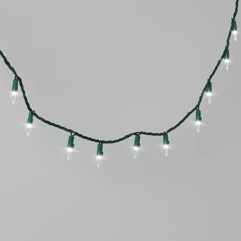slide 1 of 4, 100ct LED Smooth Mini Christmas String Lights Warm White with Green Wire - Wondershop™: Indoor/Outdoor, UL Listed, Electric, 100 ct