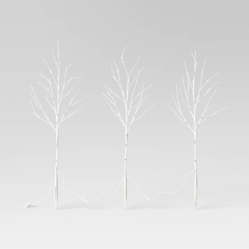 slide 3 of 5, 3pc 60ct 30" H Christmas LED Faux Birch Artificial Twig Stake Lights with Warm White LED's - Wondershop™, 3 ct, 60 ct
