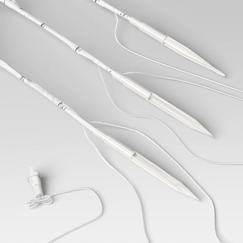 slide 4 of 5, 3pc 60ct 30" H Christmas LED Faux Birch Artificial Twig Stake Lights with Warm White LED's - Wondershop™, 3 ct, 60 ct