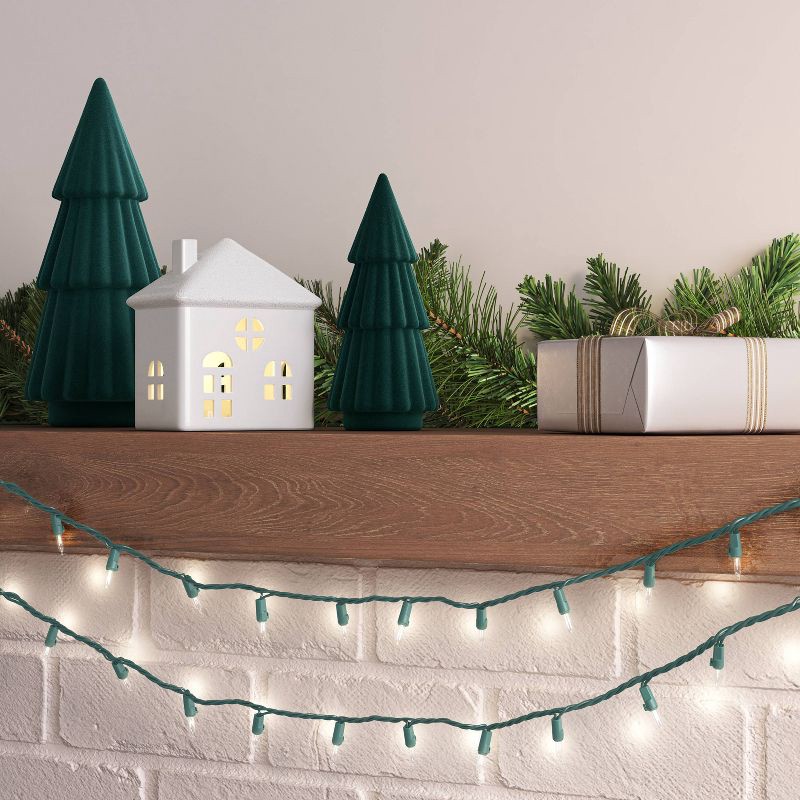 slide 2 of 4, 100ct LED Smooth Mini Christmas String Lights Warm White Twinkling with Green Wire - Wondershop™: Indoor/Outdoor, UL Listed, PVC Cable, 100 ct