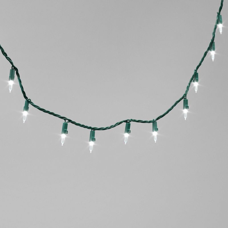 slide 1 of 4, 100ct LED Smooth Mini Christmas String Lights Warm White Twinkling with Green Wire - Wondershop™: Indoor/Outdoor, UL Listed, PVC Cable, 100 ct