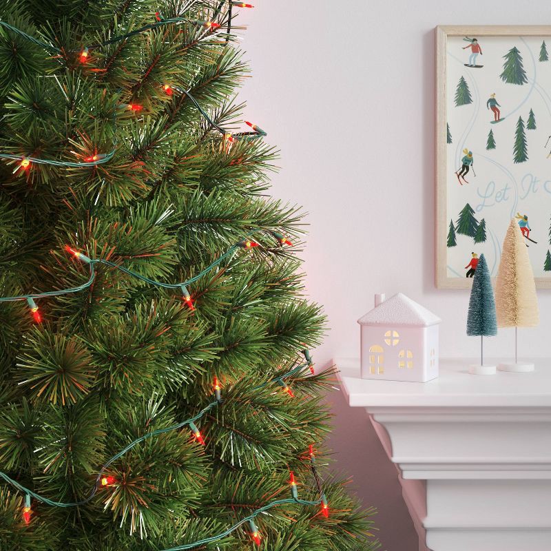 slide 2 of 5, 100ct LED Indoor Outdoor Smooth Mini Christmas String Lights Red with Green Wire - Wondershop™, 100 ct