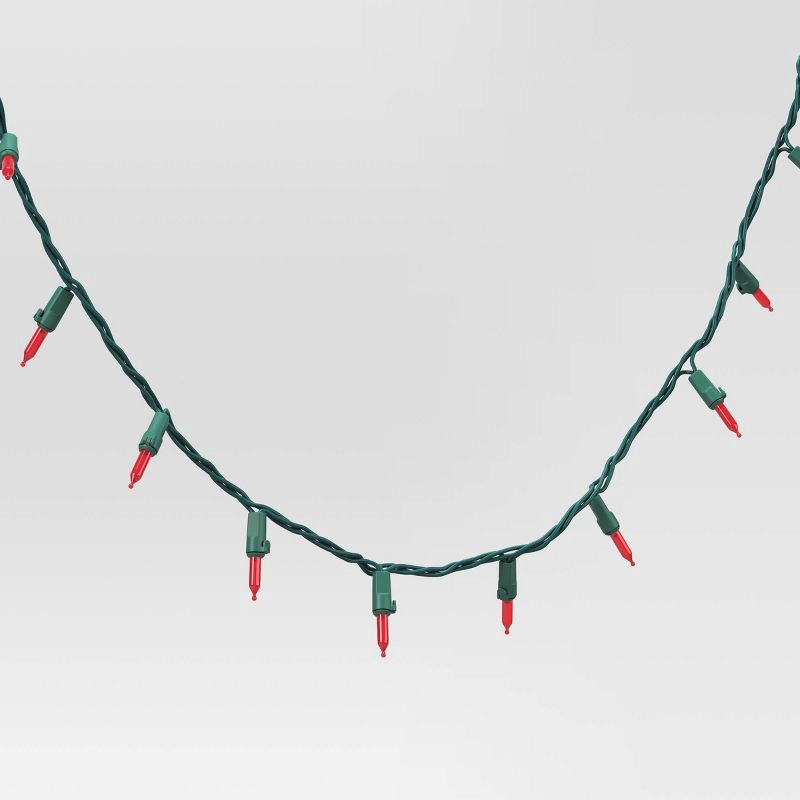 slide 3 of 5, 100ct LED Indoor Outdoor Smooth Mini Christmas String Lights Red with Green Wire - Wondershop™, 100 ct