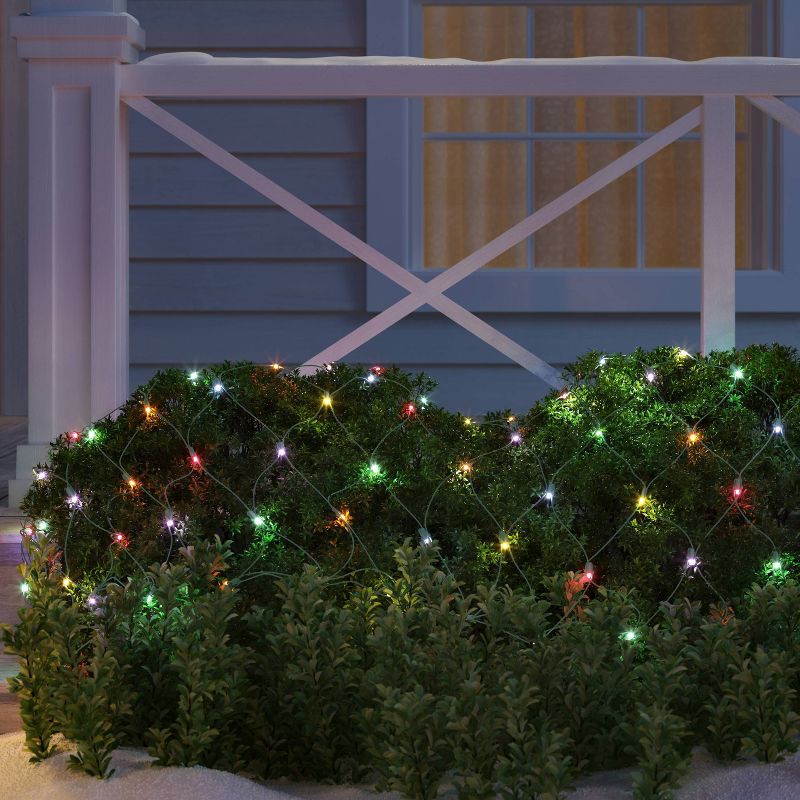 slide 2 of 4, 4'x6' Concave LED Christmas Net String Lights Multicolor with Green Wire - Wondershop™, 1 ct