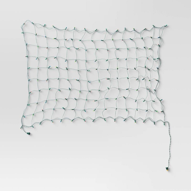 slide 3 of 4, 4'x6' Concave LED Christmas Net String Lights Multicolor with Green Wire - Wondershop™, 1 ct
