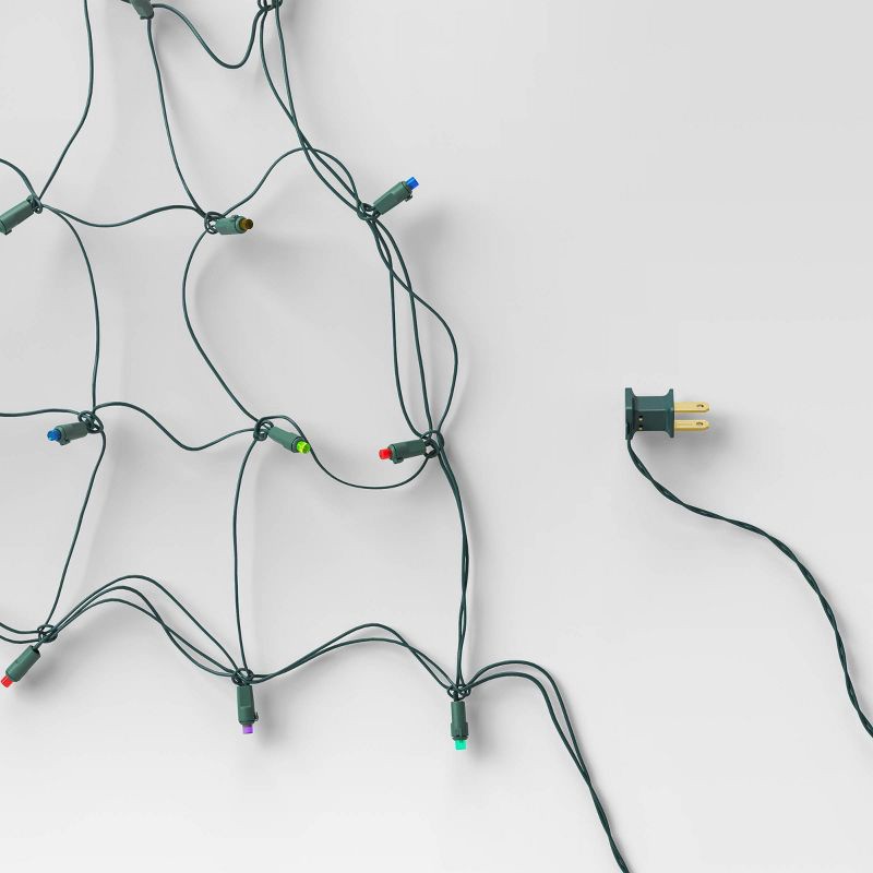 slide 4 of 4, 4'x6' Concave LED Christmas Net String Lights Multicolor with Green Wire - Wondershop™, 1 ct
