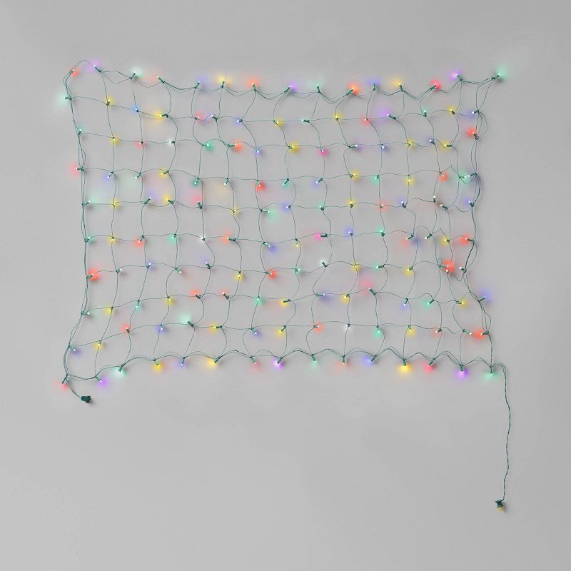 slide 1 of 4, 4'x6' Concave LED Christmas Net String Lights Multicolor with Green Wire - Wondershop™, 1 ct