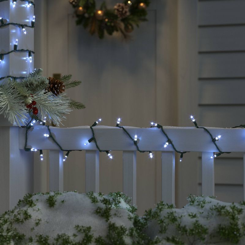 slide 2 of 5, 100ct LED Indoor Outdoor Smooth Mini Christmas String Lights Cool White with Green Wire - Wondershop™, 100 ct