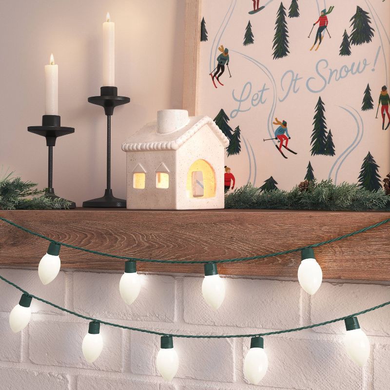 slide 2 of 5, 25ct LED C9 Classic Glow Indoor Outdoor Christmas String Lights Warm White with Green Wire - Wondershop™: UL Listed, 25 ct