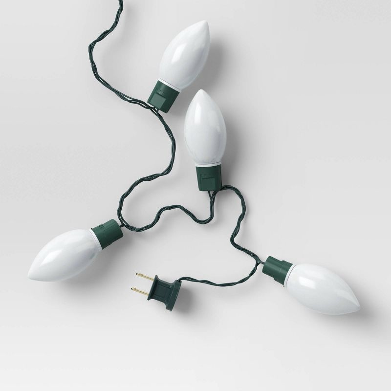 slide 5 of 5, 25ct LED C9 Classic Glow Indoor Outdoor Christmas String Lights Warm White with Green Wire - Wondershop™: UL Listed, 25 ct