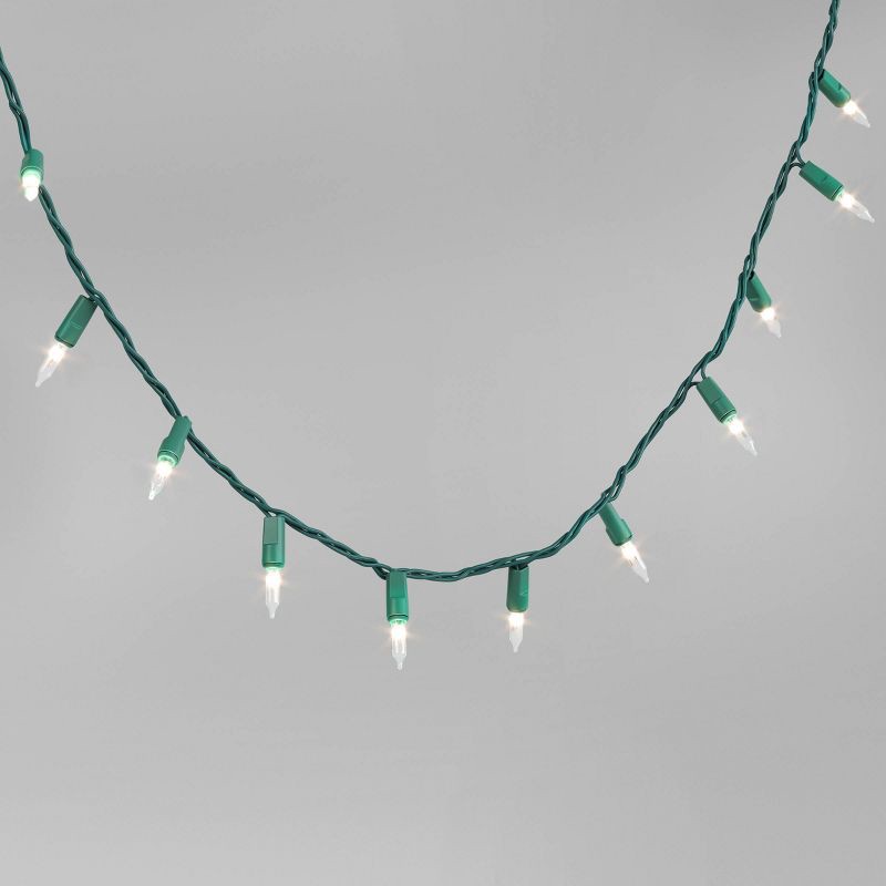 slide 1 of 4, 350ct Incandescent Mini Christmas String Lights White with Green Wire - Wondershop™: UL Listed, Indoor/Outdoor Use, 350 ct