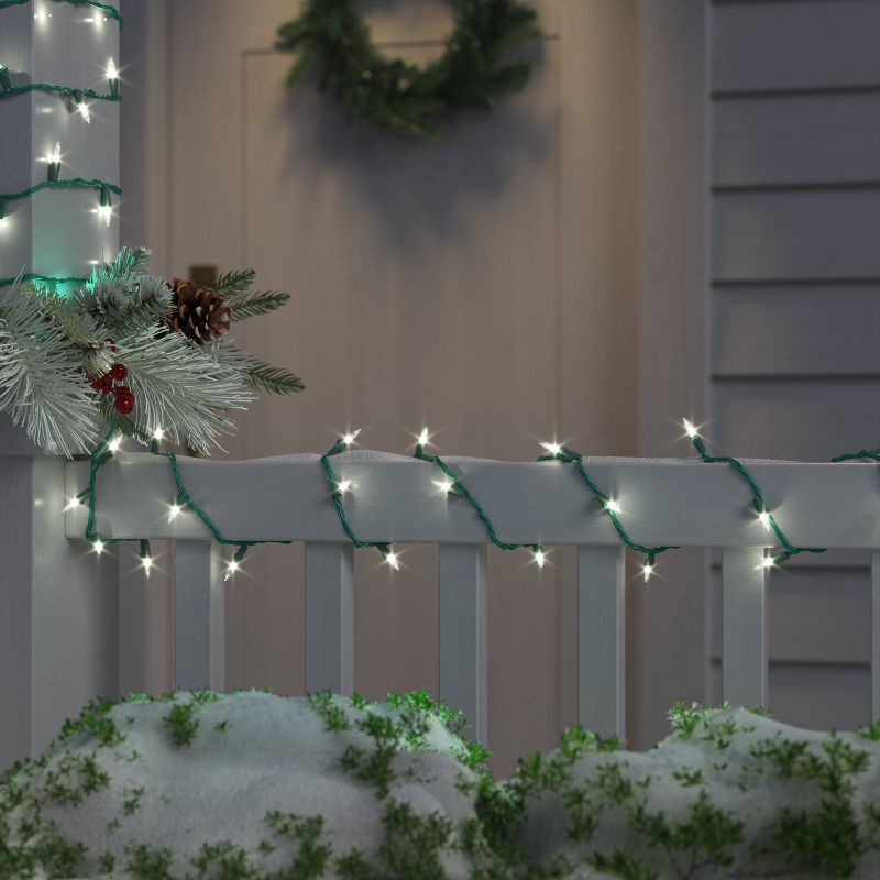 slide 2 of 4, 400ct LED Smooth Mini Christmas String Lights Spool Warm White with Green Wire - Wondershop™, 400 ct