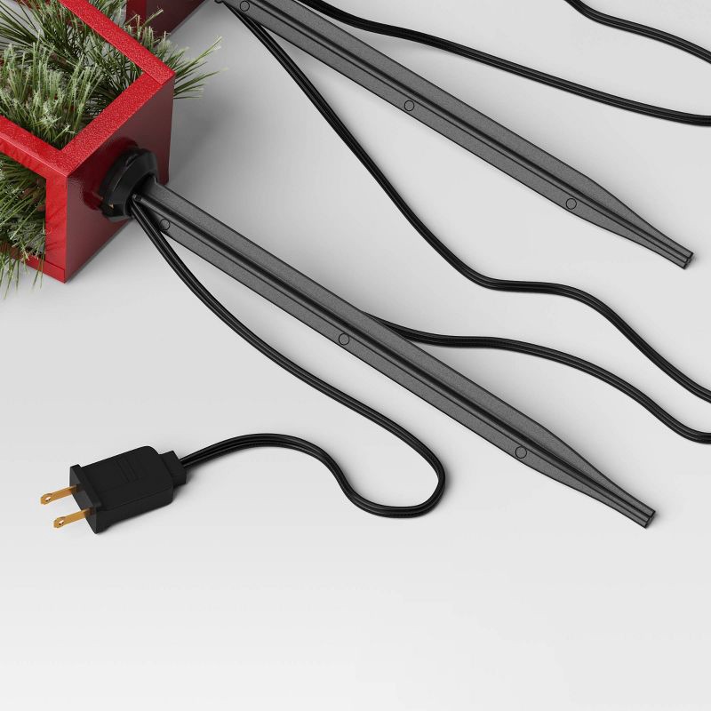 slide 4 of 5, 3pc Incandescent Red Metal Lantern with Greenery Christmas Novelty Path Light Clear - Wondershop™: UL Listed, Festive Outdoor Decor, 3 ct